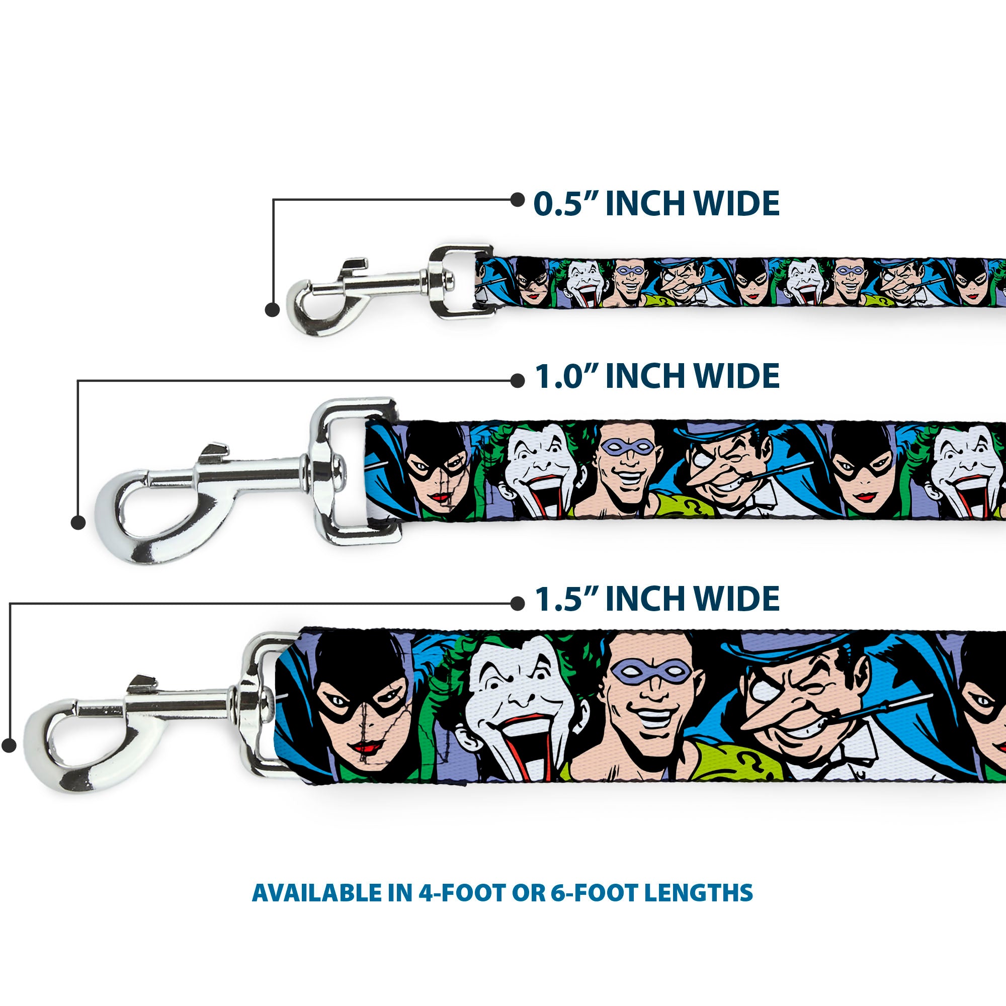 Dog Leash - Justice League Villains CLOSE-UP Dog Leashes DC Comics