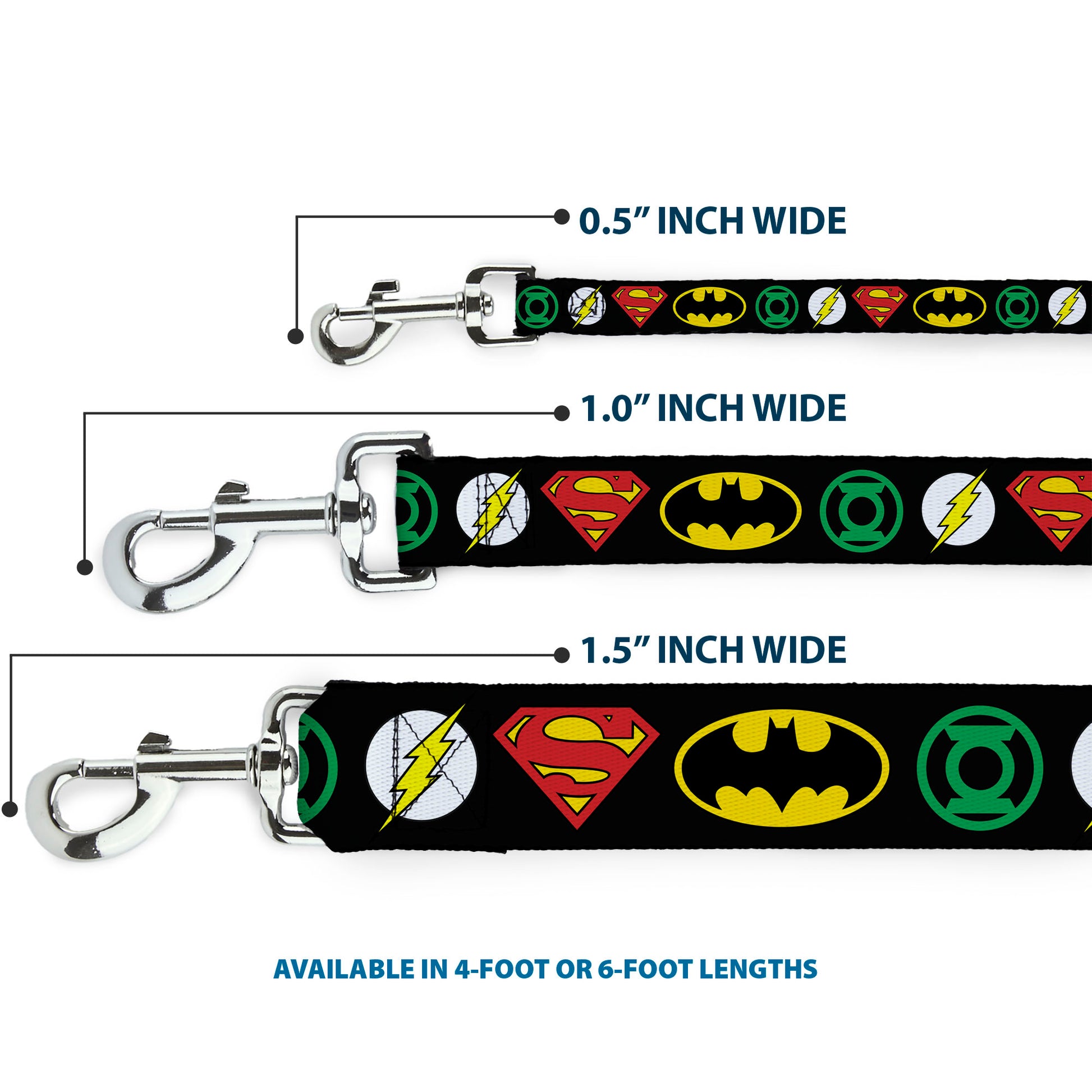 Dog Leash - Justice League Superhero Logos Dog Leashes DC Comics