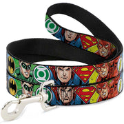 Dog Leash - Justice League 4-Superhero CLOSE-UP Poses/Logos Dog Leashes DC Comics