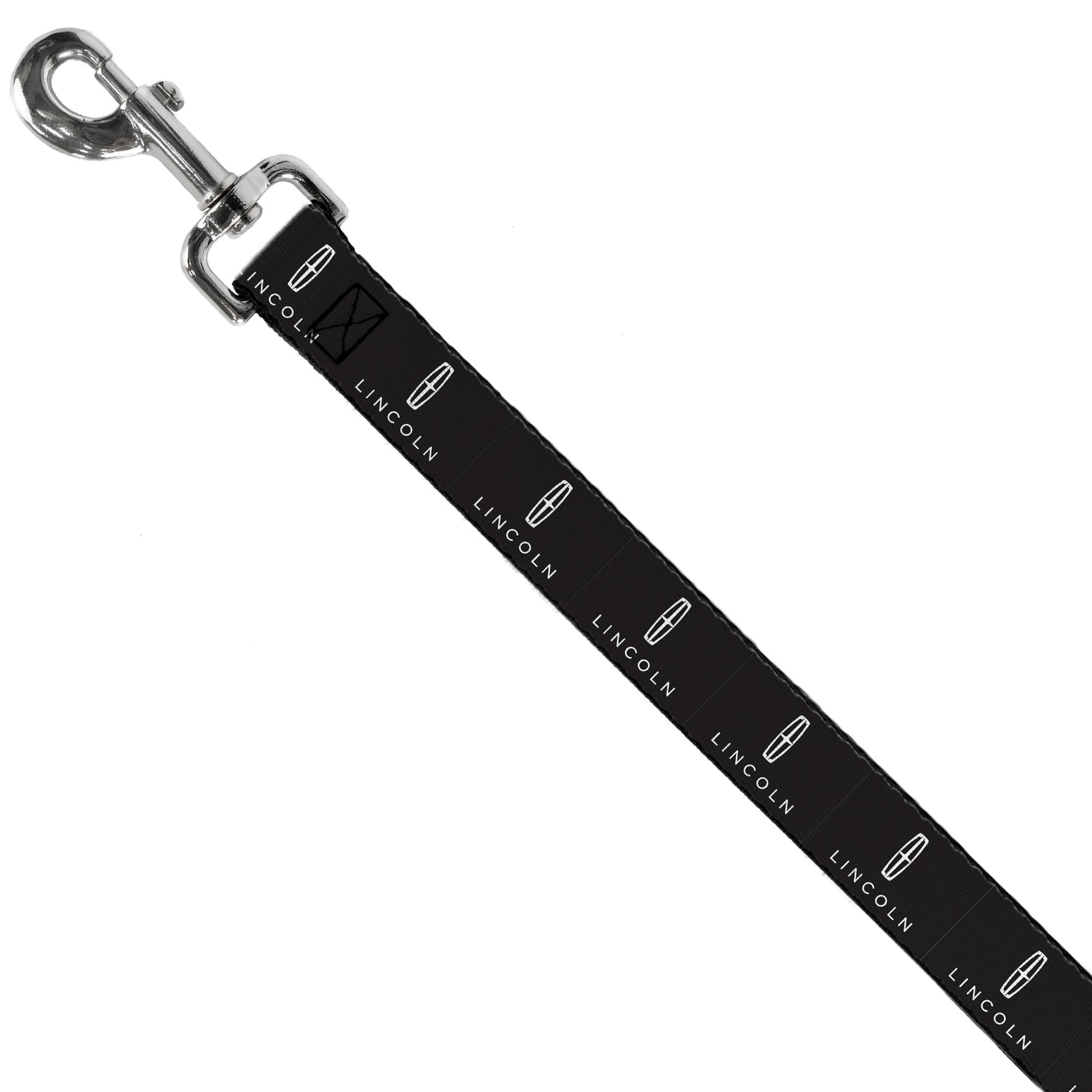 Dog Leash - LINCOLN Four Point Star Emblem and Text Black/White Dog Leashes Lincoln