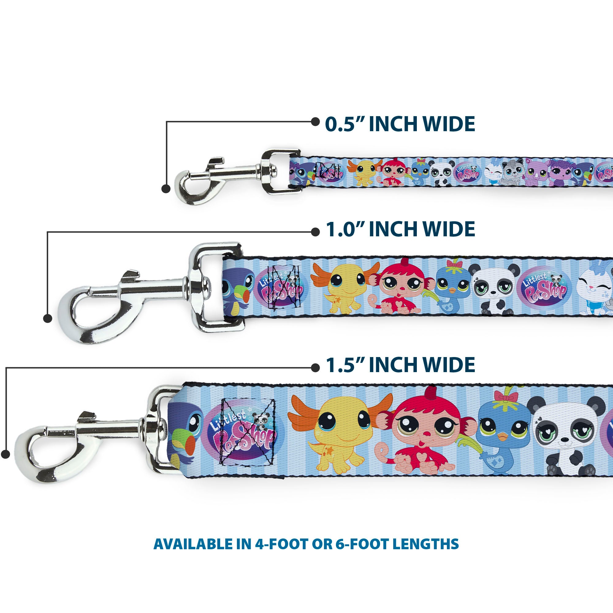 Dog Leash - LITTLEST PET SHOP Animal Poses Stripe Blues