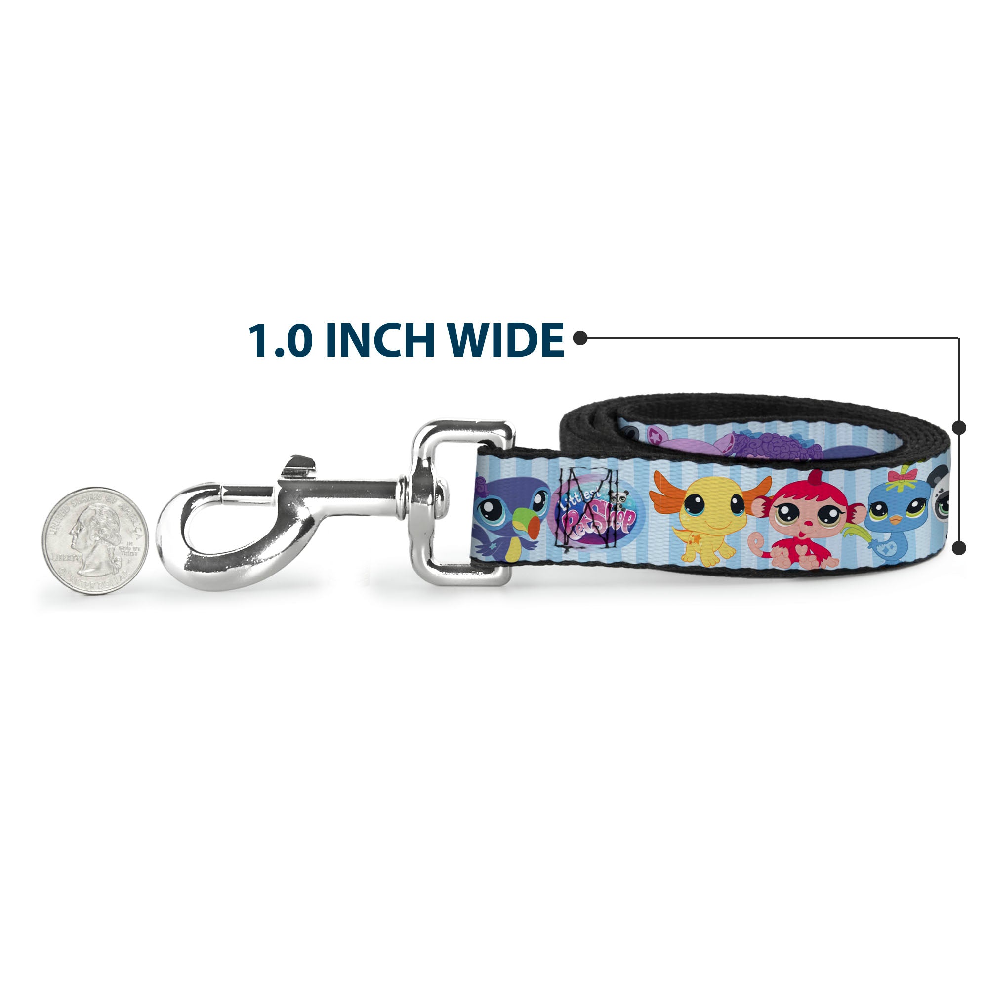 Dog Leash - LITTLEST PET SHOP Animal Poses Stripe Blues