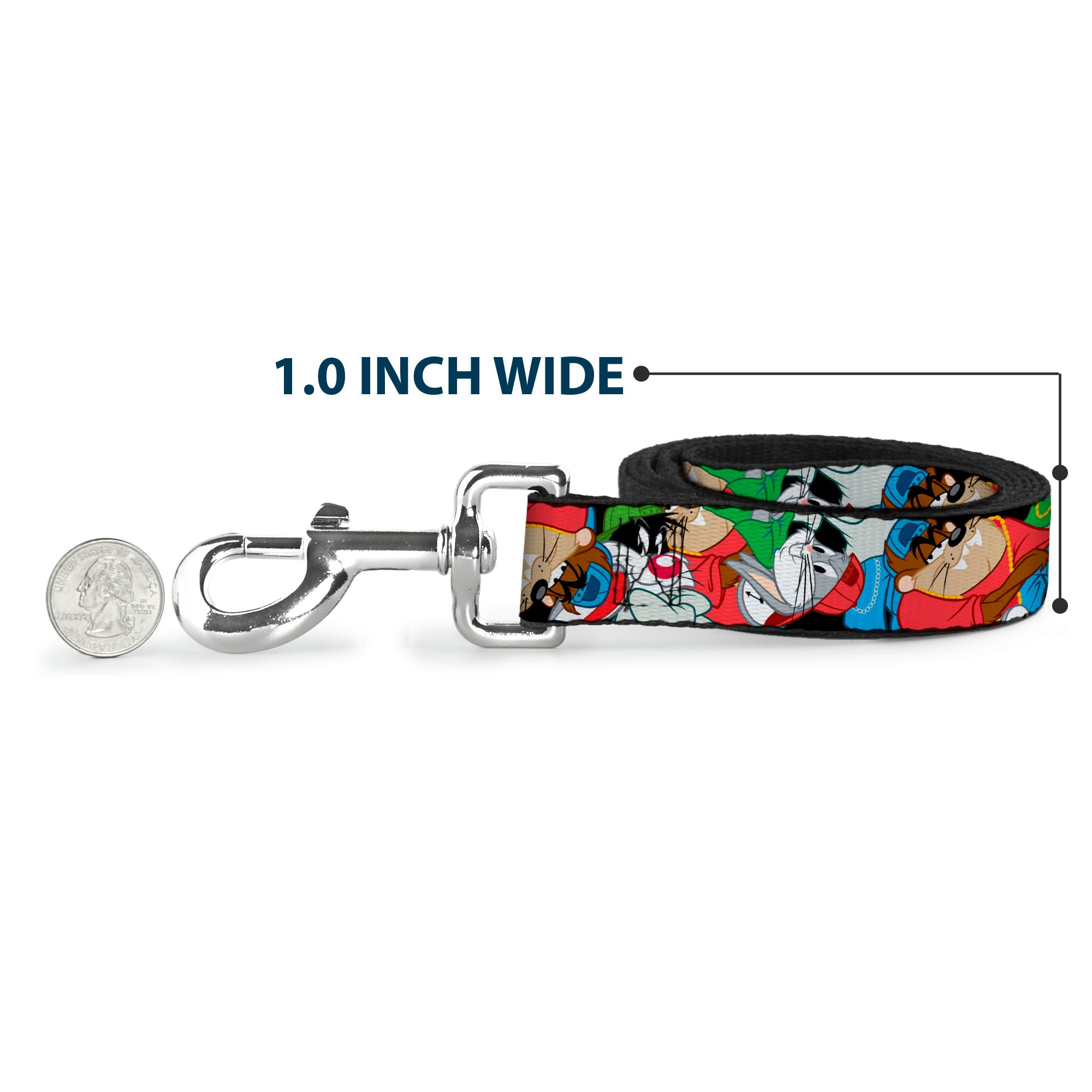 Dog Leash - Looney Tunes 3-B-Boy Stance Character Poses Stacked Dog Leashes Looney Tunes
