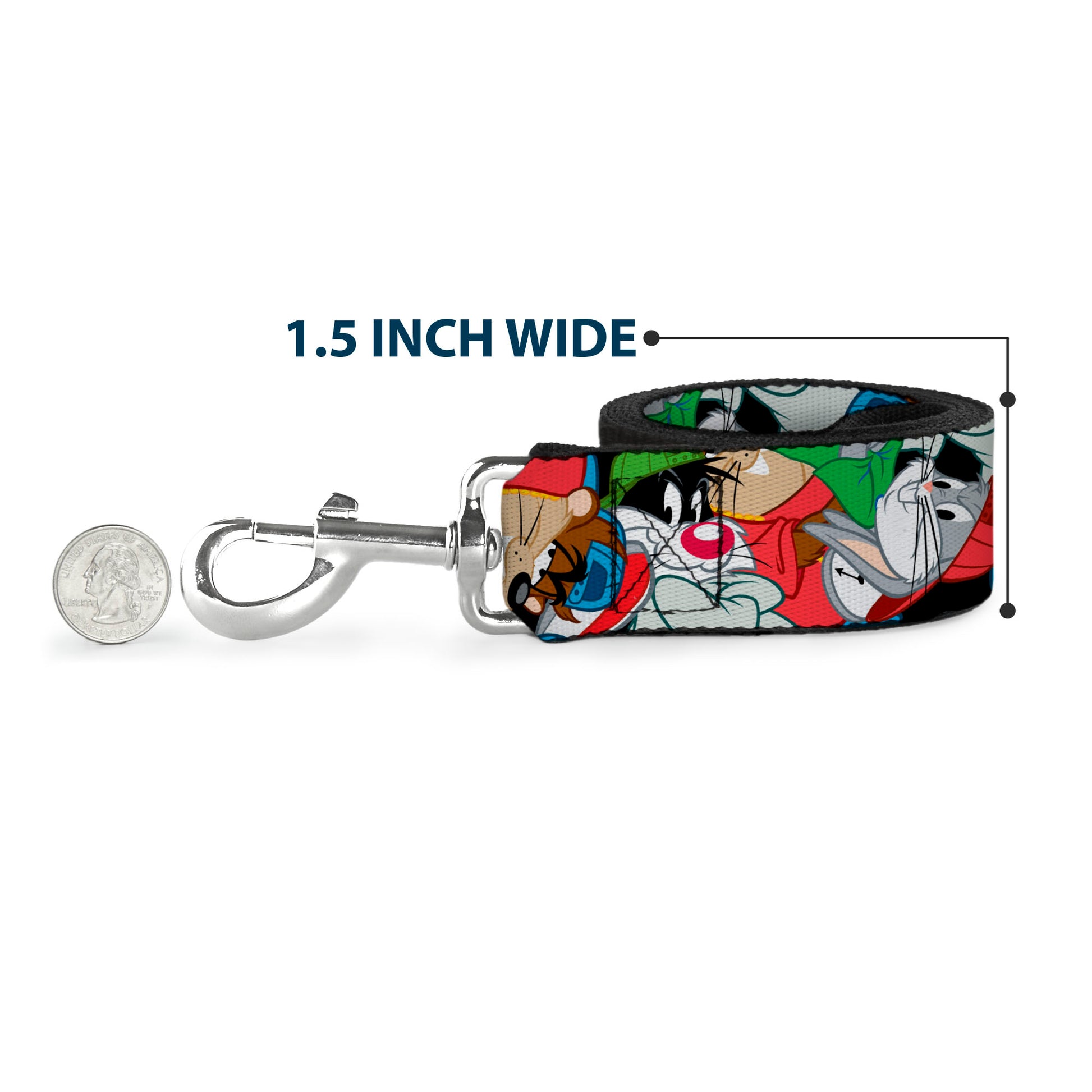 Dog Leash - Looney Tunes 3-B-Boy Stance Character Poses Stacked Dog Leashes Looney Tunes