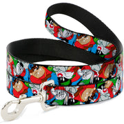 Dog Leash - Looney Tunes 3-B-Boy Stance Character Poses Stacked Dog Leashes Looney Tunes