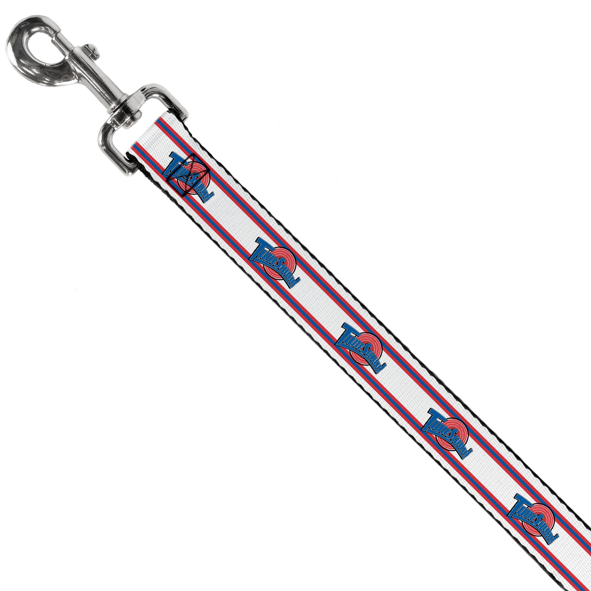 Dog Leash - Space Jam TUNE SQUAD Logo Stripe White/Red/Blue Dog Leashes Looney Tunes