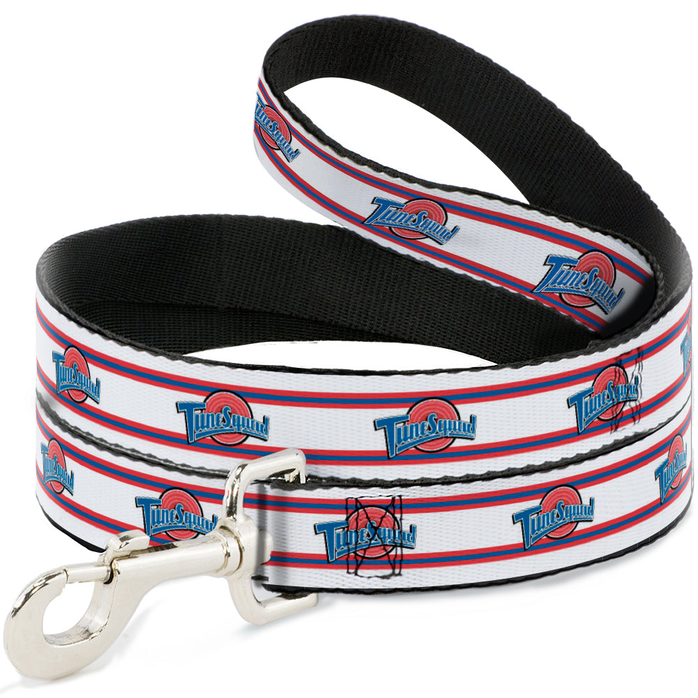 Dog Leash - Space Jam TUNE SQUAD Logo Stripe White/Red/Blue Dog Leashes Looney Tunes