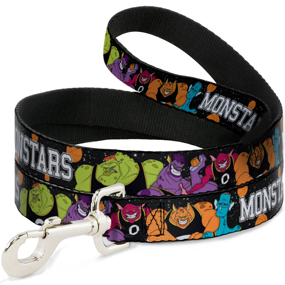 Dog Leash - Space Jam MONSTARS 5-Player Group Pose/Basketballs Galaxy Black/White Dog Leashes Looney Tunes
