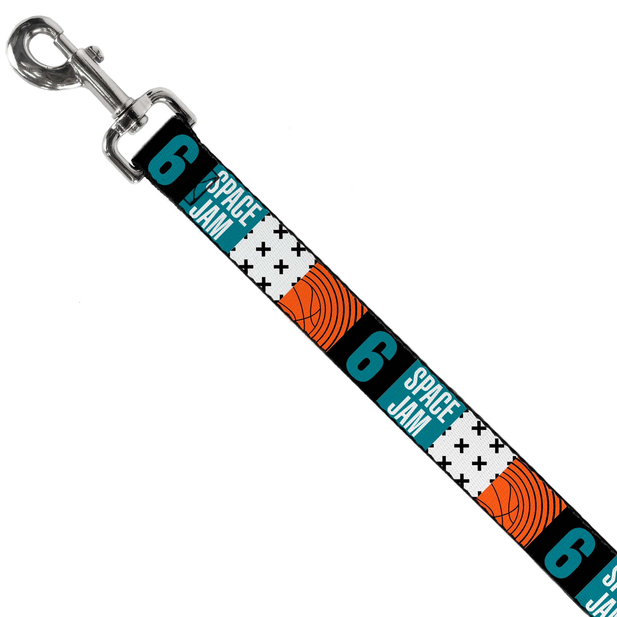 Dog Leash - SPACE JAM Number 6 Blocks Black/Turquoise/White/Red Dog Leashes Looney Tunes
