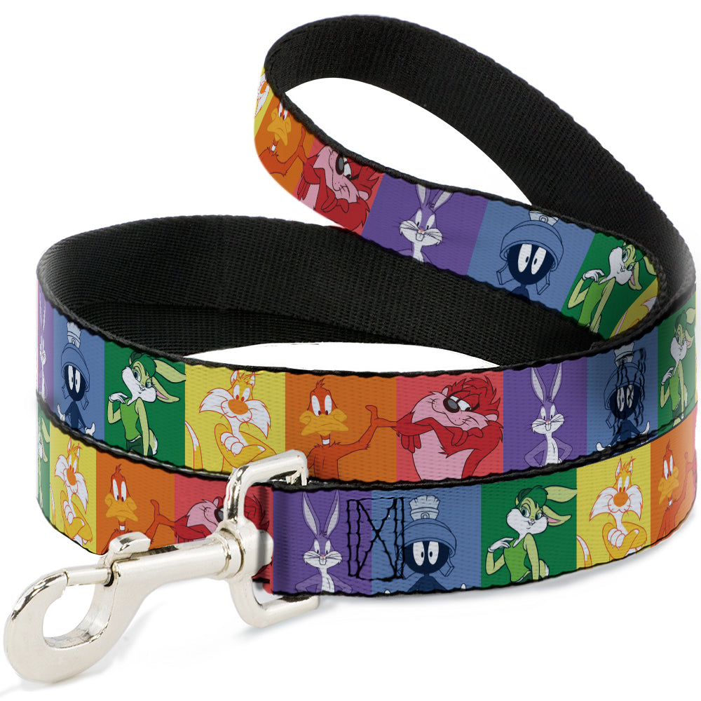 Dog Leash - Looney Tunes 6-Character Pose Pride Blocks Multi Color Dog Leashes Looney Tunes