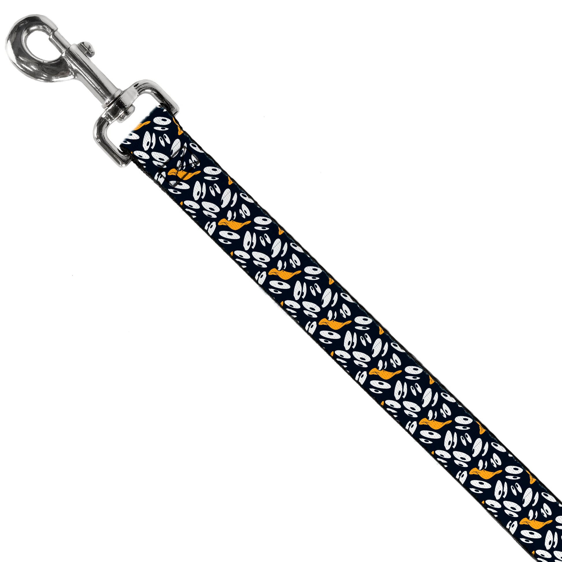 Dog Leash - Daffy Duck Expression and Eyes Scattered Black/White Dog Leashes Looney Tunes