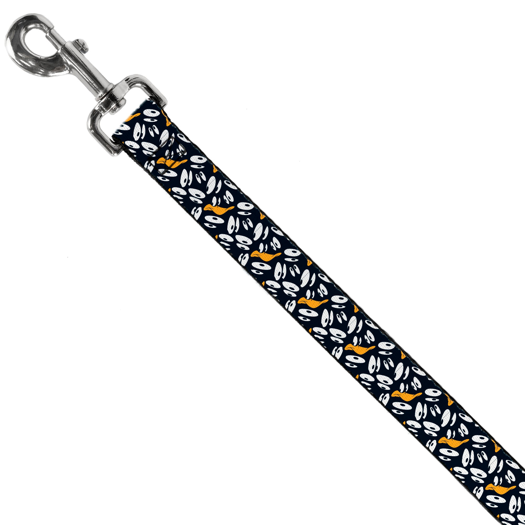 Dog Leash - Daffy Duck Expression and Eyes Scattered Black/White Dog Leashes Looney Tunes