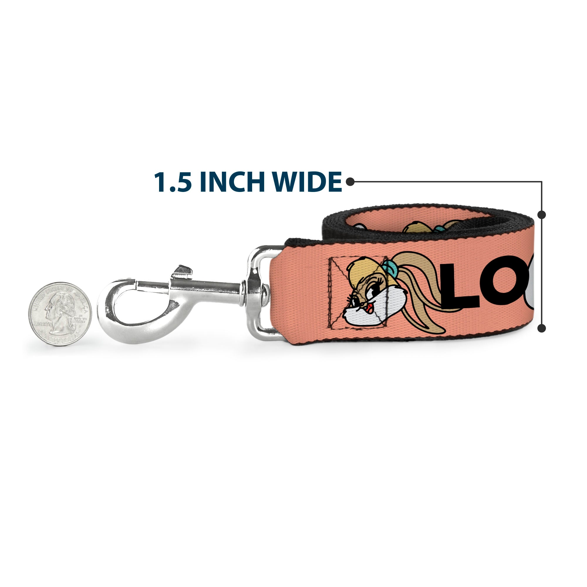 Dog Leash - LOLA BUNNY Smiling Face Text Peach Dog Leashes Looney Tunes