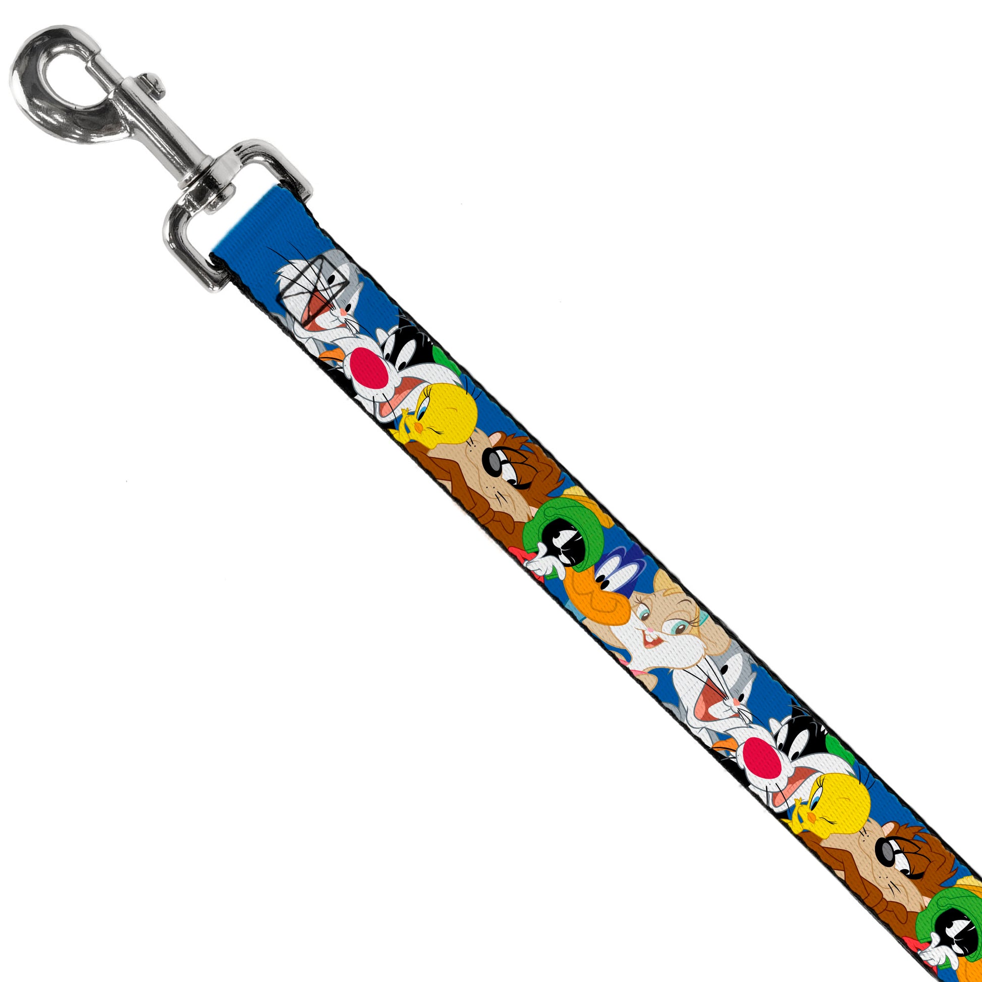 Dog Leash - Looney Tunes Seven Character Faces Stacked Blue Dog Leashes Looney Tunes