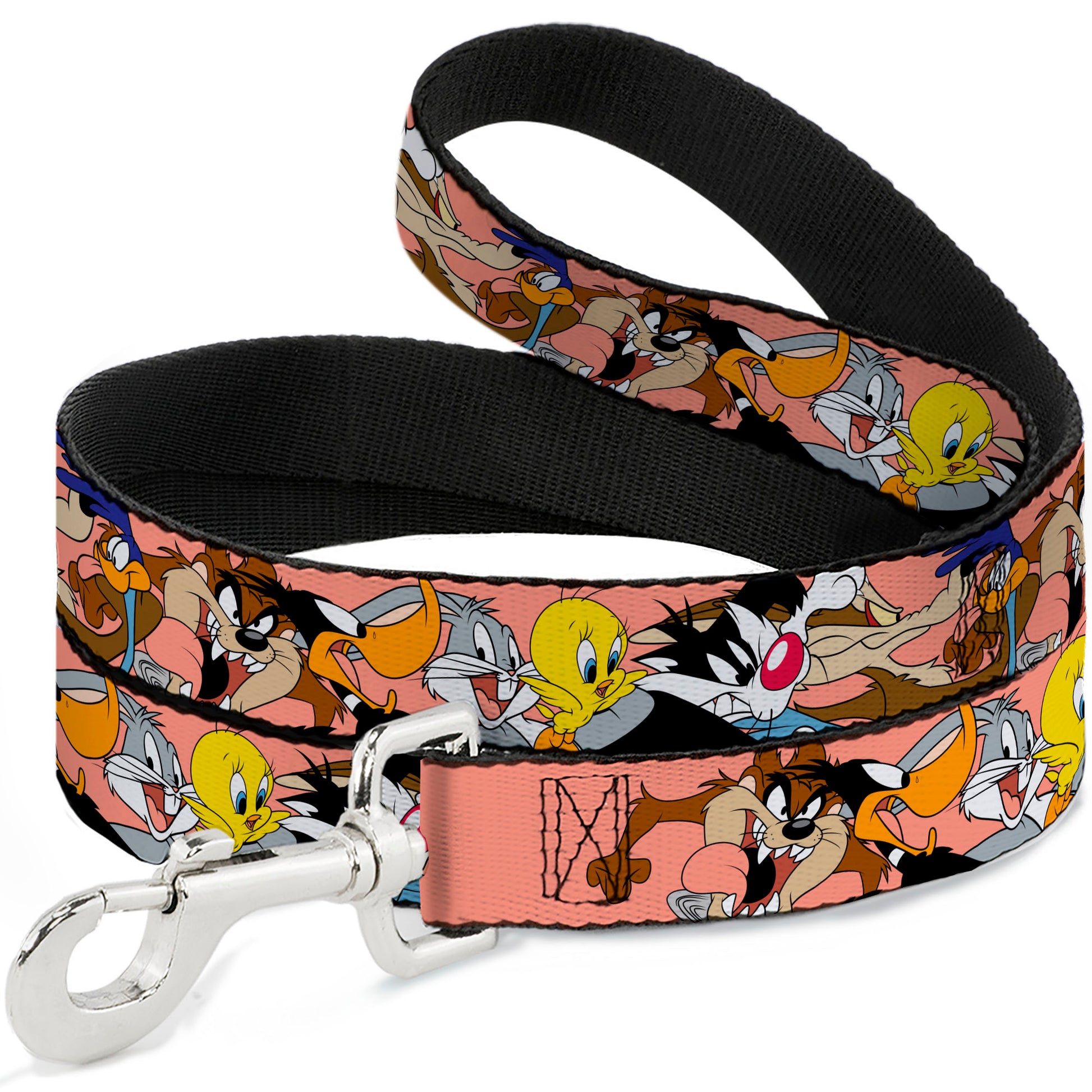 Dog Leash - Looney Tunes Seven Character Poses Stacked Peach Dog Leashes Looney Tunes