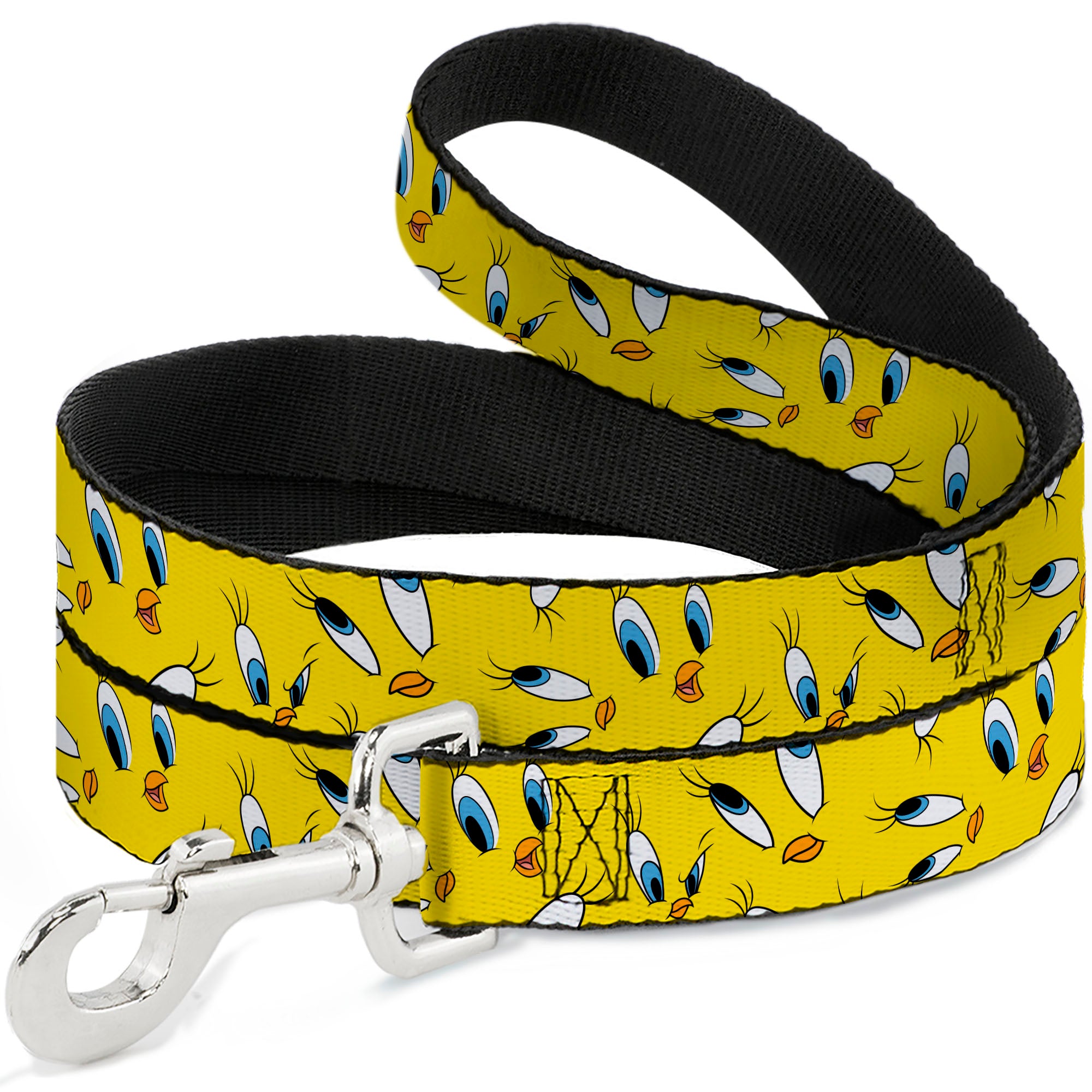Dog Leash - Tweety Expression and Eyes Scattered Yellow Dog Leashes Looney Tunes