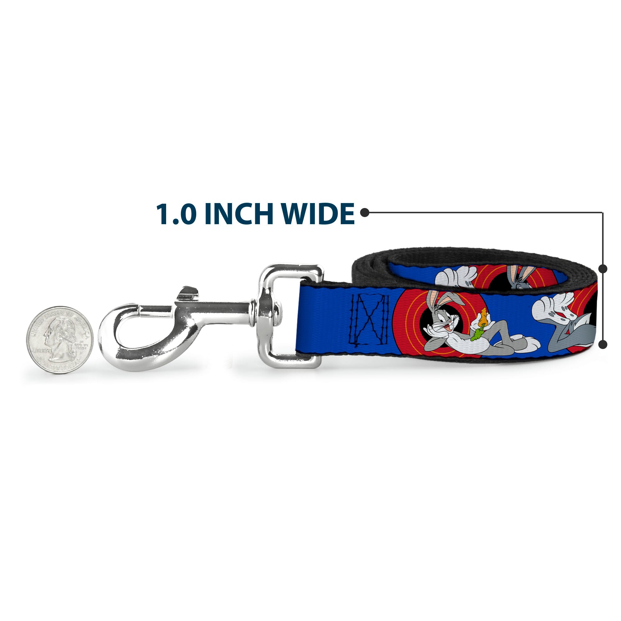 Dog Leash - BUGS BUNNY w/Bugs Poses Blue Dog Leashes Looney Tunes