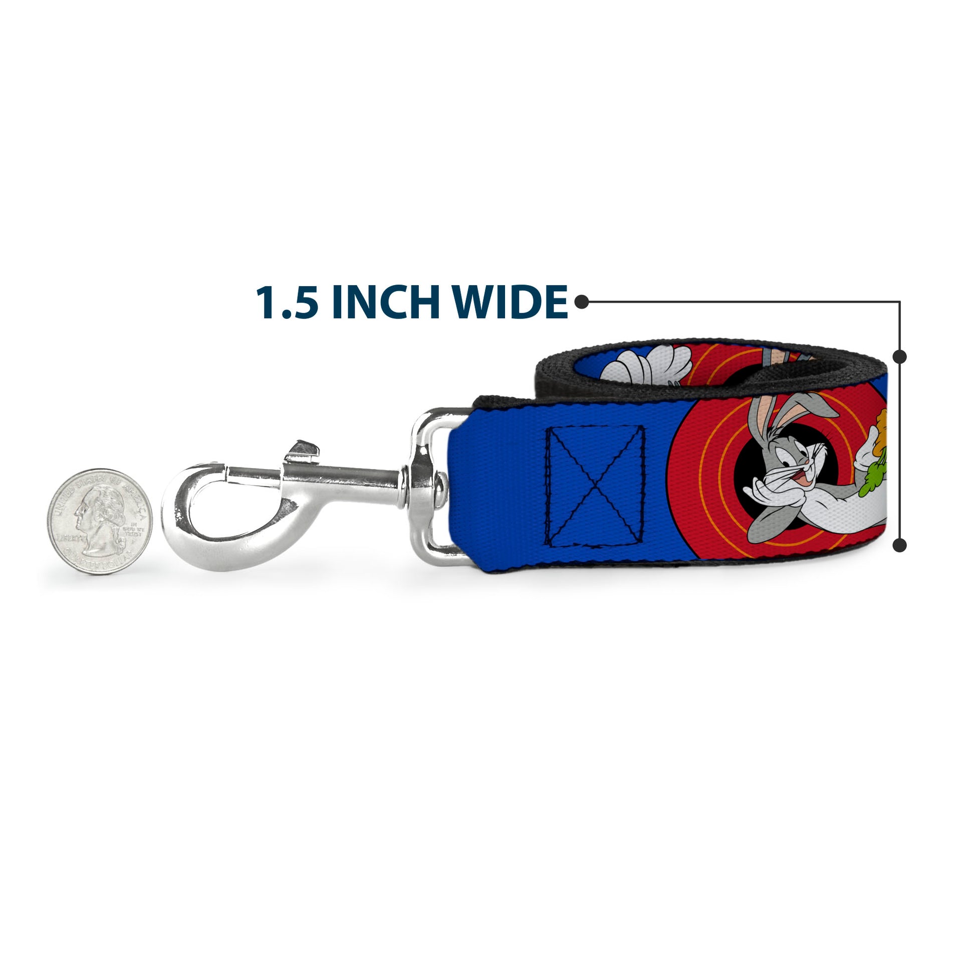 Dog Leash - BUGS BUNNY w/Bugs Poses Blue Dog Leashes Looney Tunes