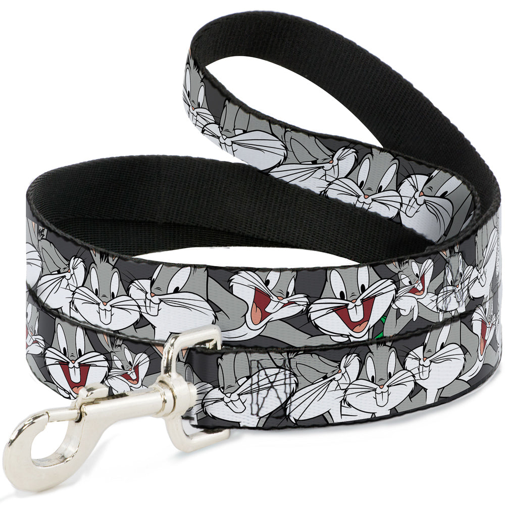 Dog Leash - Bugs Bunny CLOSE-UP Poses Charcoal Dog Leashes Looney Tunes
