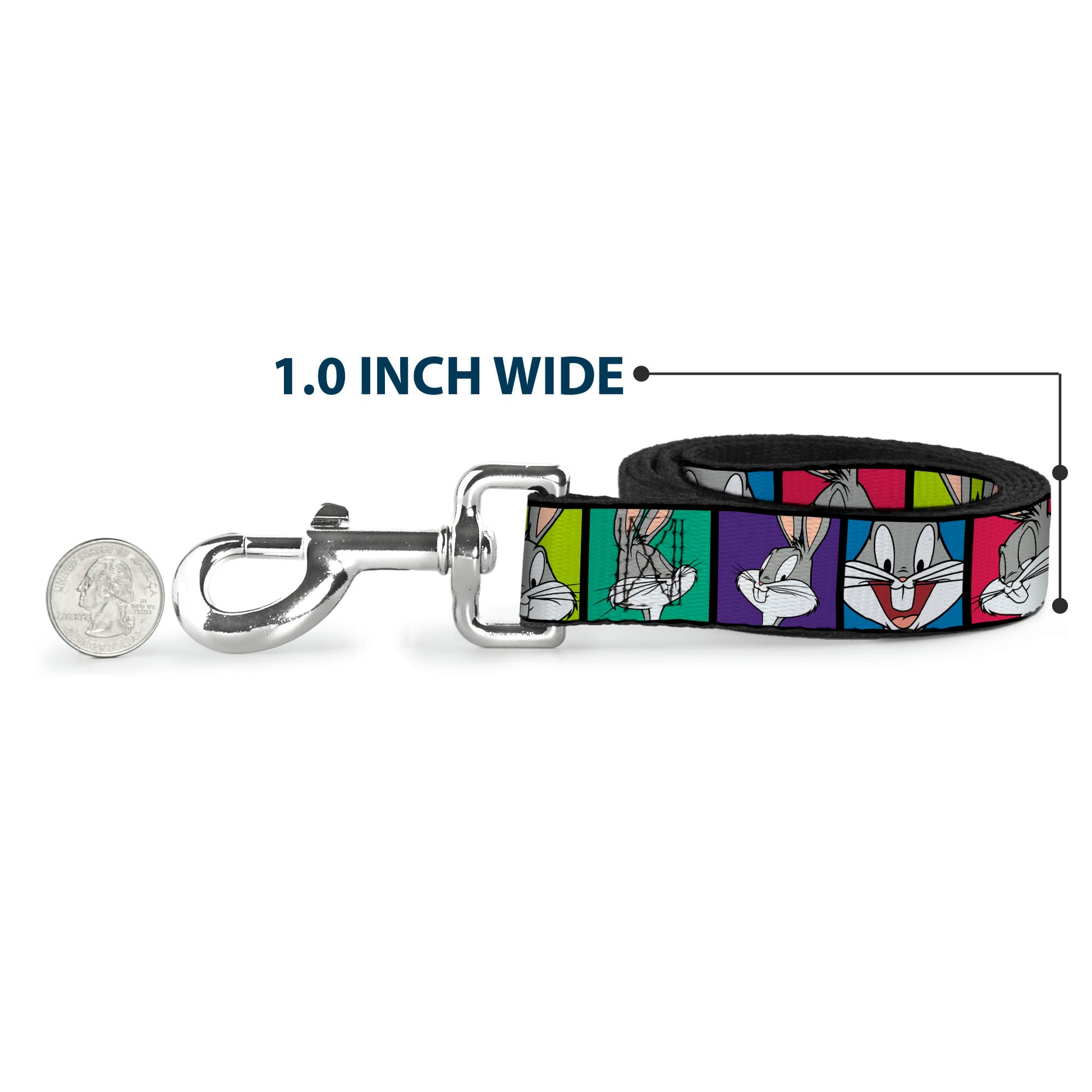 Dog Leash - Bugs Bunny Expression Blocks Multi Color Dog Leashes Looney Tunes
