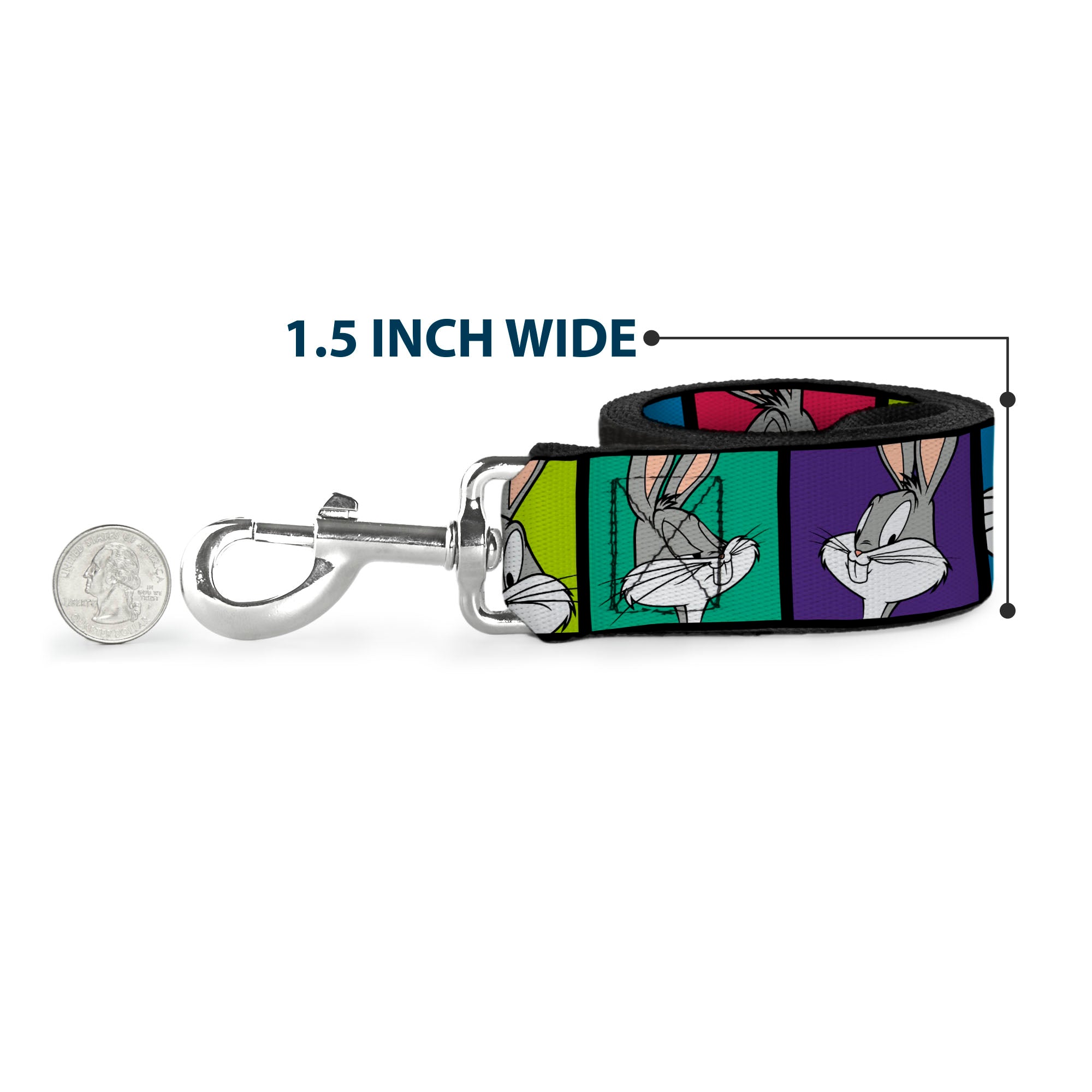 Dog Leash - Bugs Bunny Expression Blocks Multi Color Dog Leashes Looney Tunes