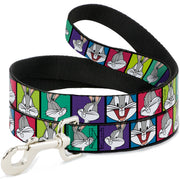 Dog Leash - Bugs Bunny Expression Blocks Multi Color Dog Leashes Looney Tunes