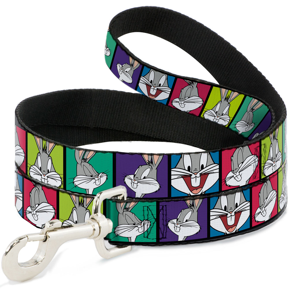 Dog Leash - Bugs Bunny Expression Blocks Multi Color Dog Leashes Looney Tunes