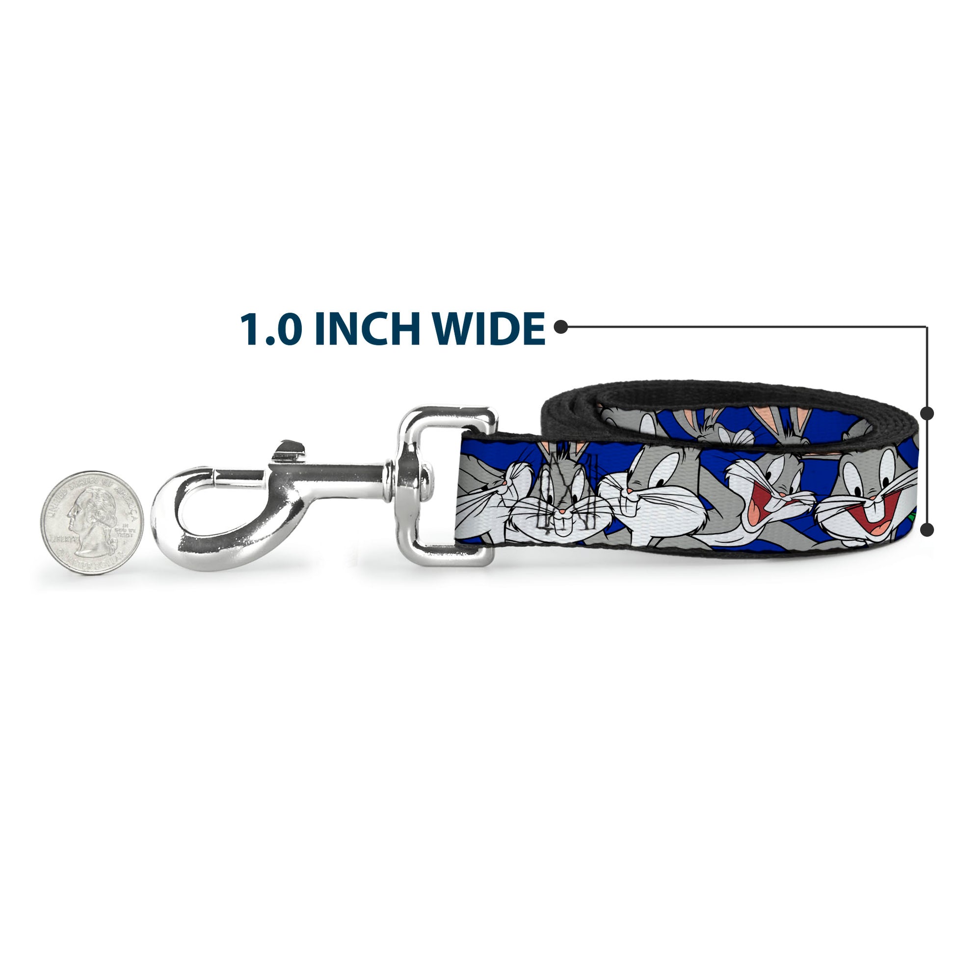 Dog Leash - Bugs Bunny CLOSE-UP Poses Blue Dog Leashes Looney Tunes