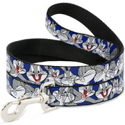 Dog Leash - Bugs Bunny CLOSE-UP Poses Blue Dog Leashes Looney Tunes