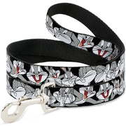 Dog Leash - Bugs Bunny CLOSE-UP Poses Black Dog Leashes Looney Tunes