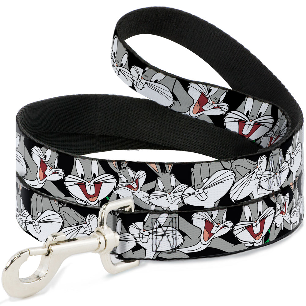 Dog Leash - Bugs Bunny CLOSE-UP Poses Black Dog Leashes Looney Tunes