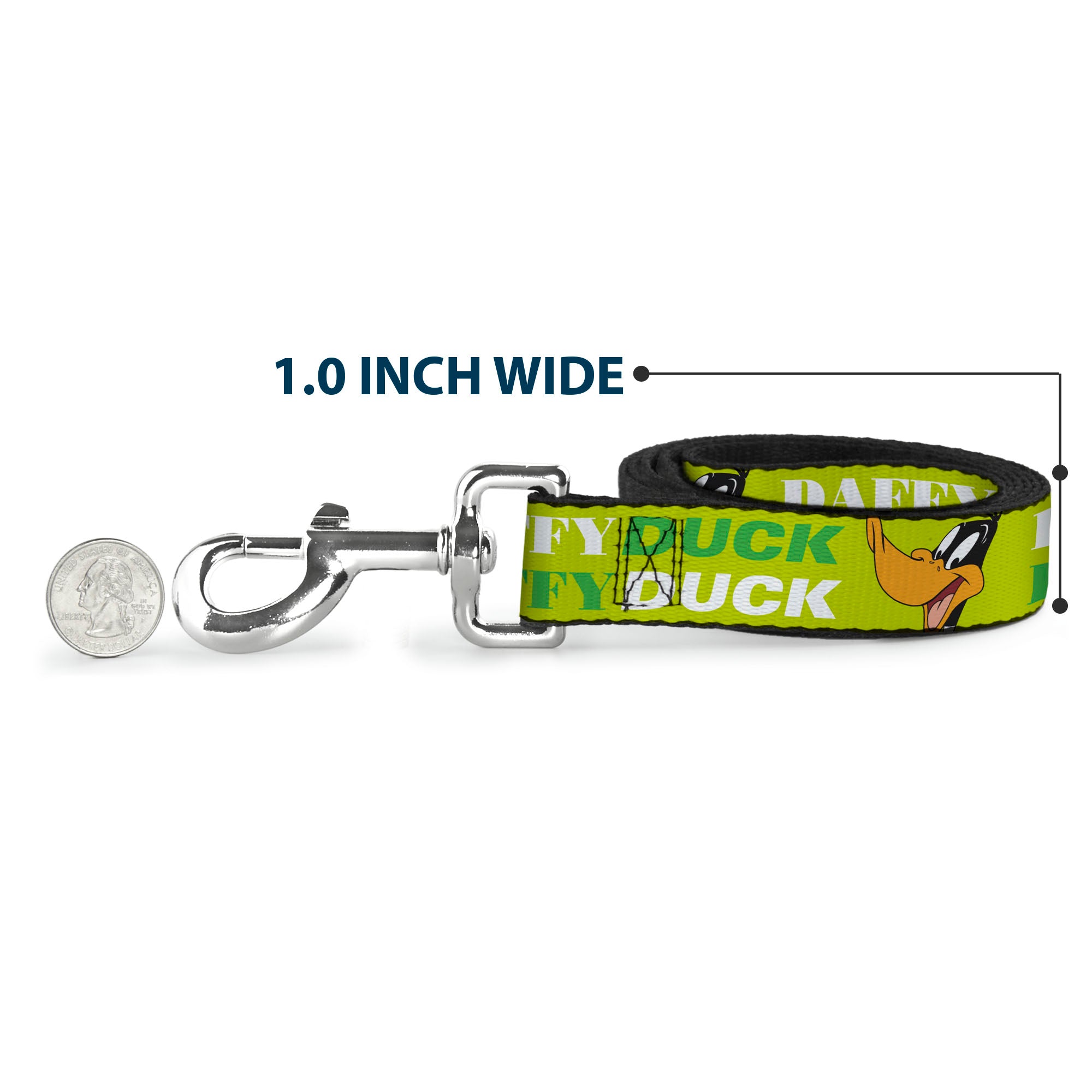 Dog Leash - DAFFY DUCK w/Face CLOSE-UP Greens Dog Leashes Looney Tunes