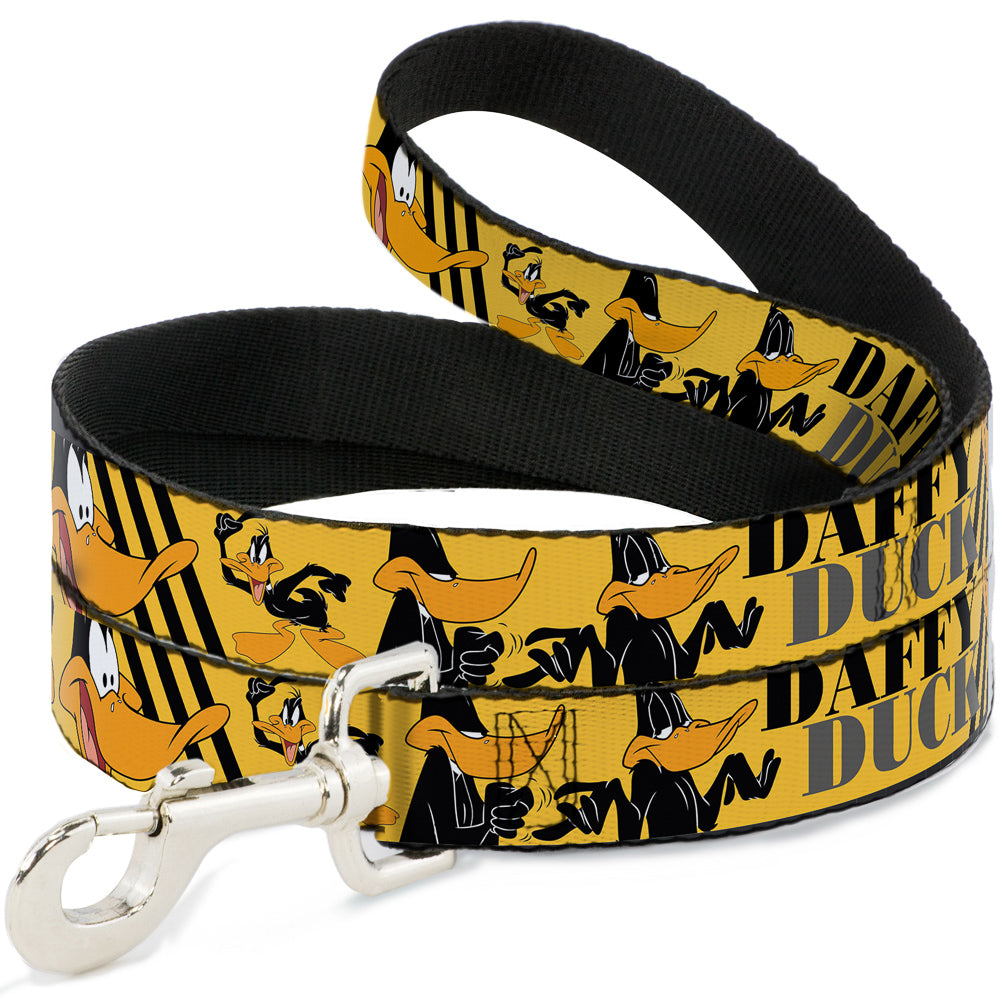 Dog Leash - DAFFY DUCK w/Poses Yellow/Black Dog Leashes Looney Tunes