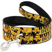 Dog Leash - DAFFY DUCK w/Poses Yellow/Black Dog Leashes Looney Tunes