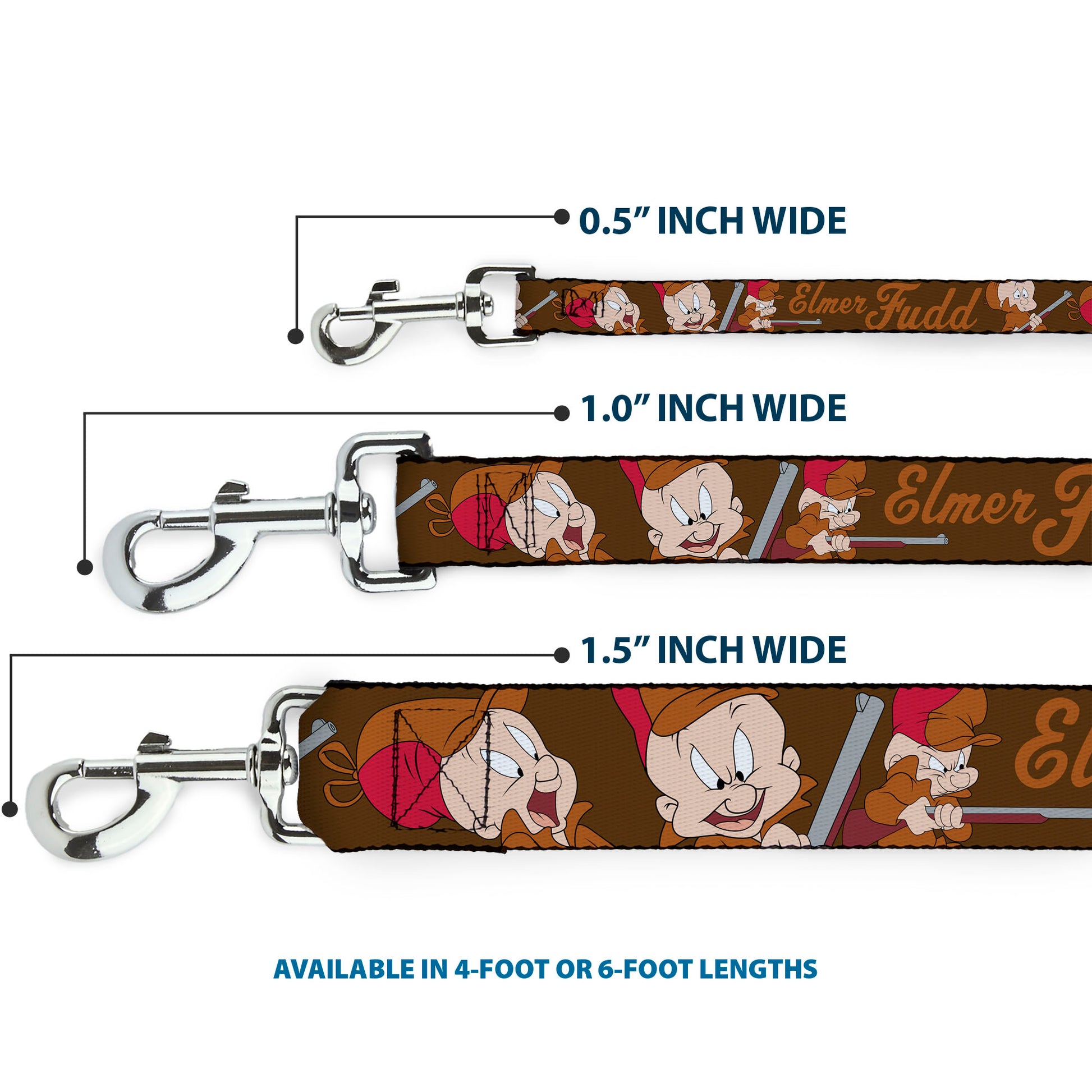 Dog Leash - ELMER FUDD w/Poses Browns Dog Leashes Looney Tunes