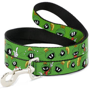 Dog Leash - MARVIN THE MARTIAN w/Poses/Expressions Green Dog Leashes Looney Tunes