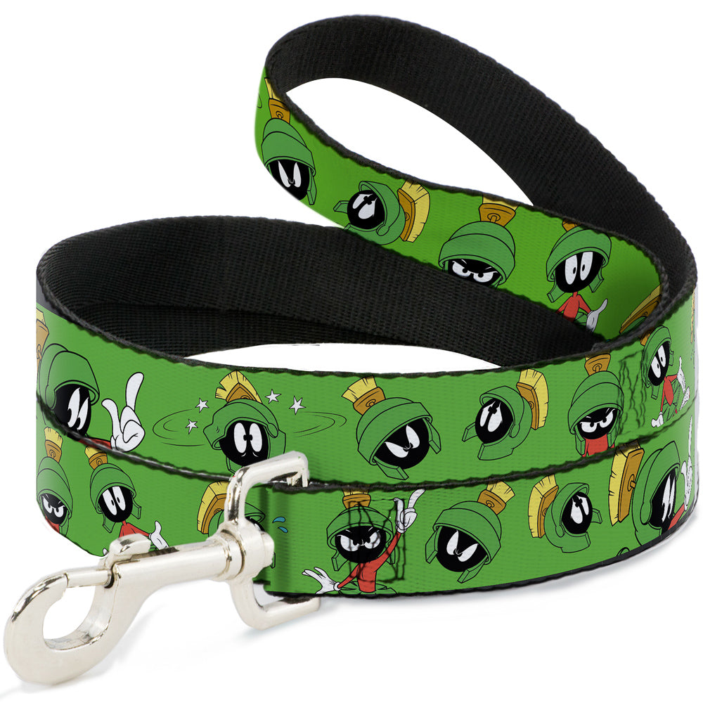 Dog Leash - MARVIN THE MARTIAN w/Poses/Expressions Green Dog Leashes Looney Tunes