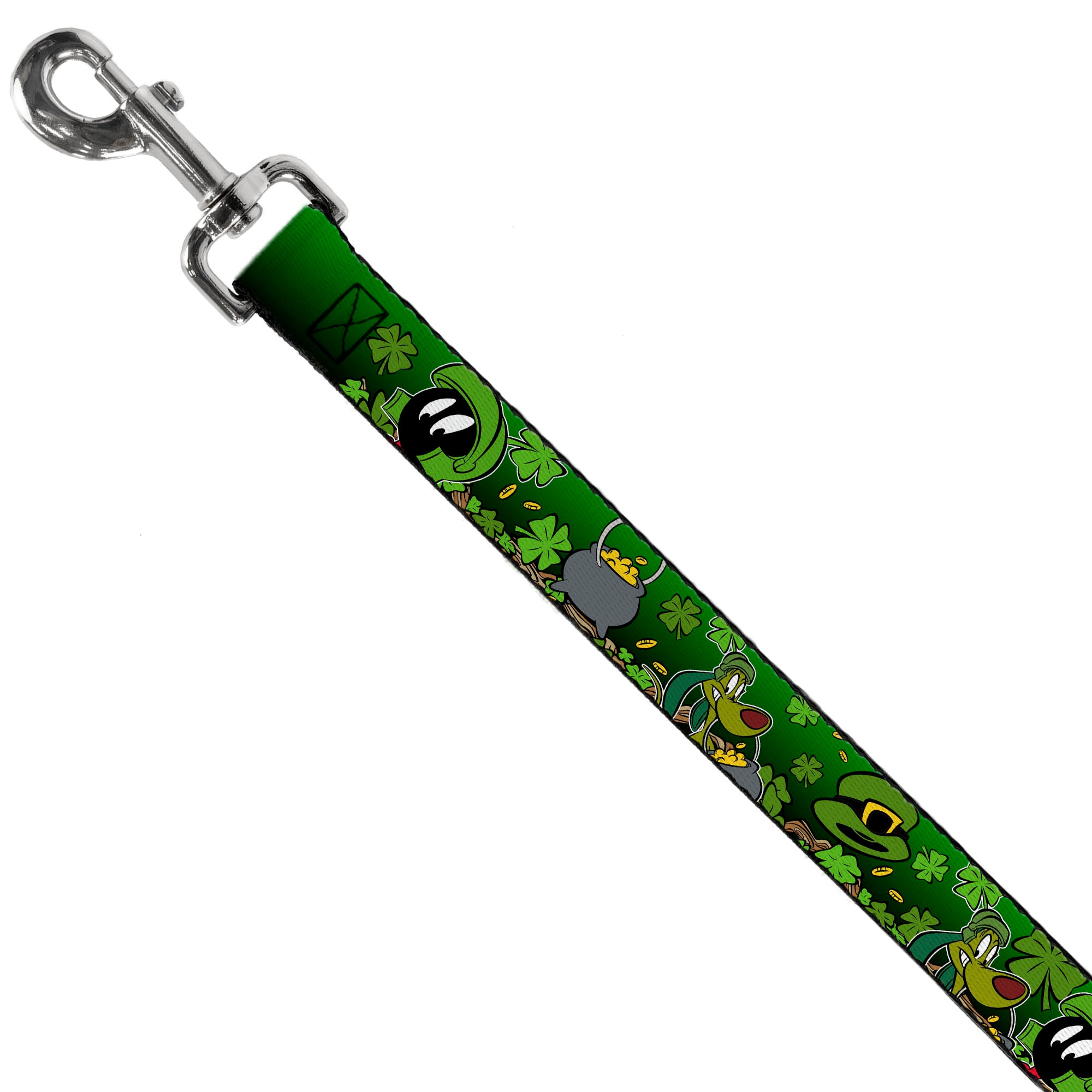 Dog Leash - Marvin the Martian & K-9 Poses/Clovers Greens Dog Leashes Looney Tunes