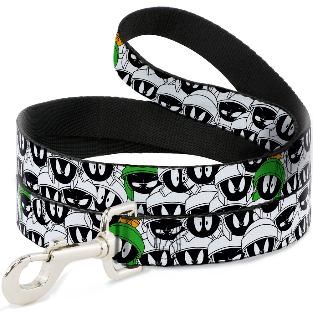 Dog Leash - Marvin the Martian Expressions Stacked White/Black/Green/Gold Dog Leashes Looney Tunes