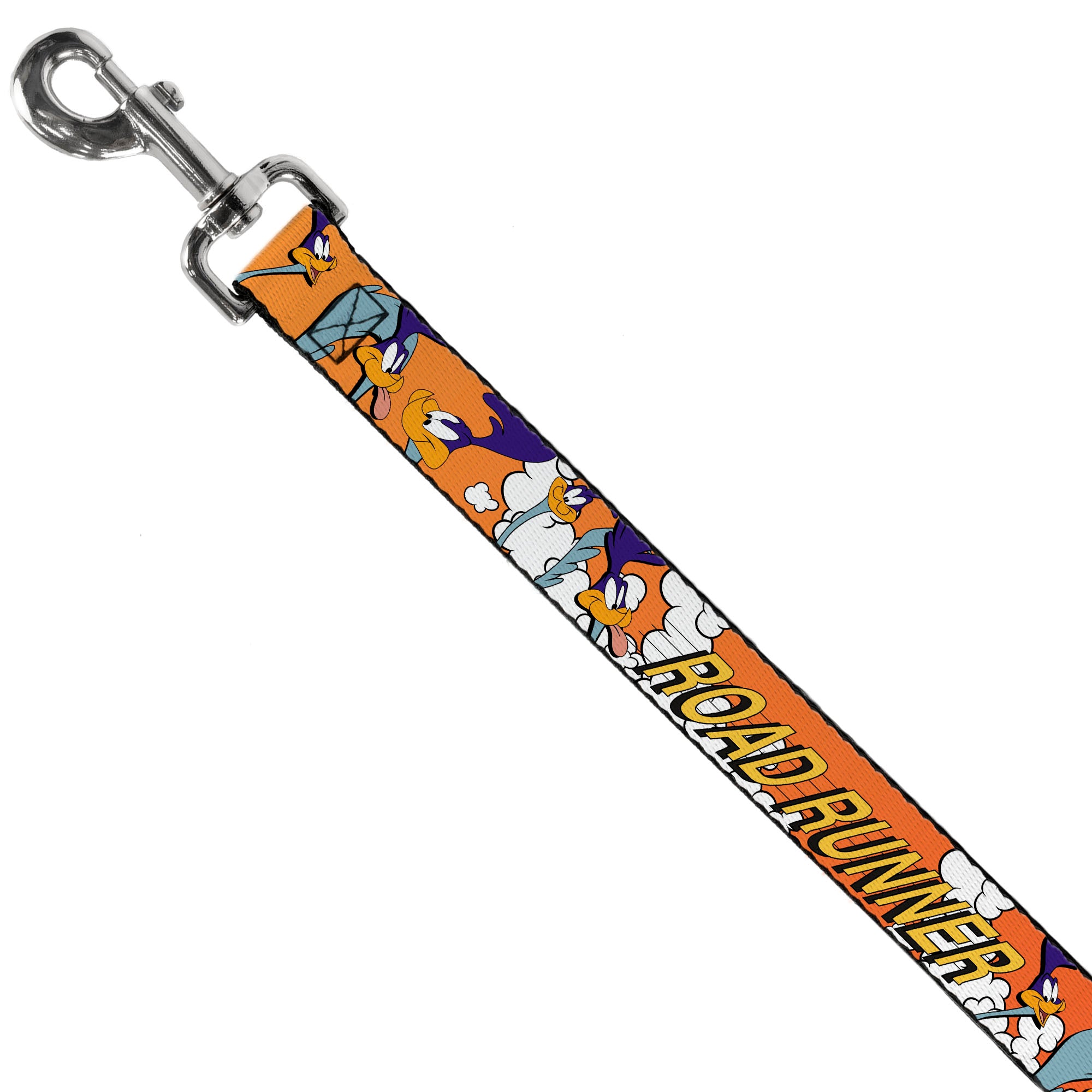 Dog Leash - ROAD RUNNER w/Road Runner Poses Orange Dog Leashes Looney Tunes