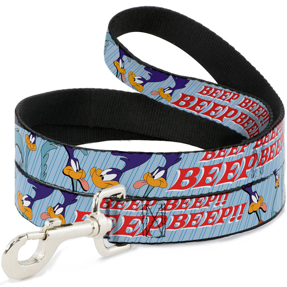 Dog Leash - MEEP MEEP!! w/Road Runner Poses Baby Blue Dog Leashes Looney Tunes