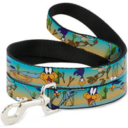Dog Leash - Road Runner/Wile E. Coyote Scene1 Brown Fade Dog Leashes Looney Tunes