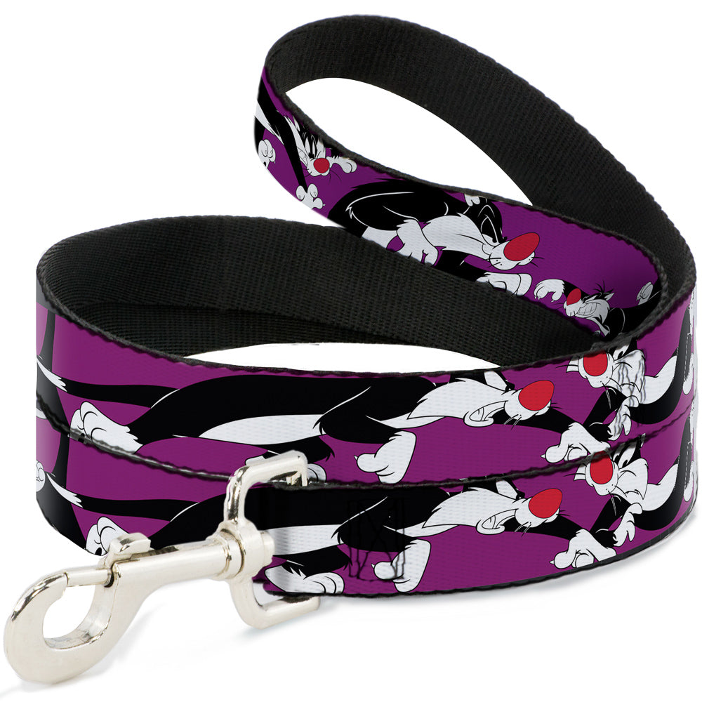 Dog Leash - Sylvester the Cat Poses Purple Dog Leashes Looney Tunes