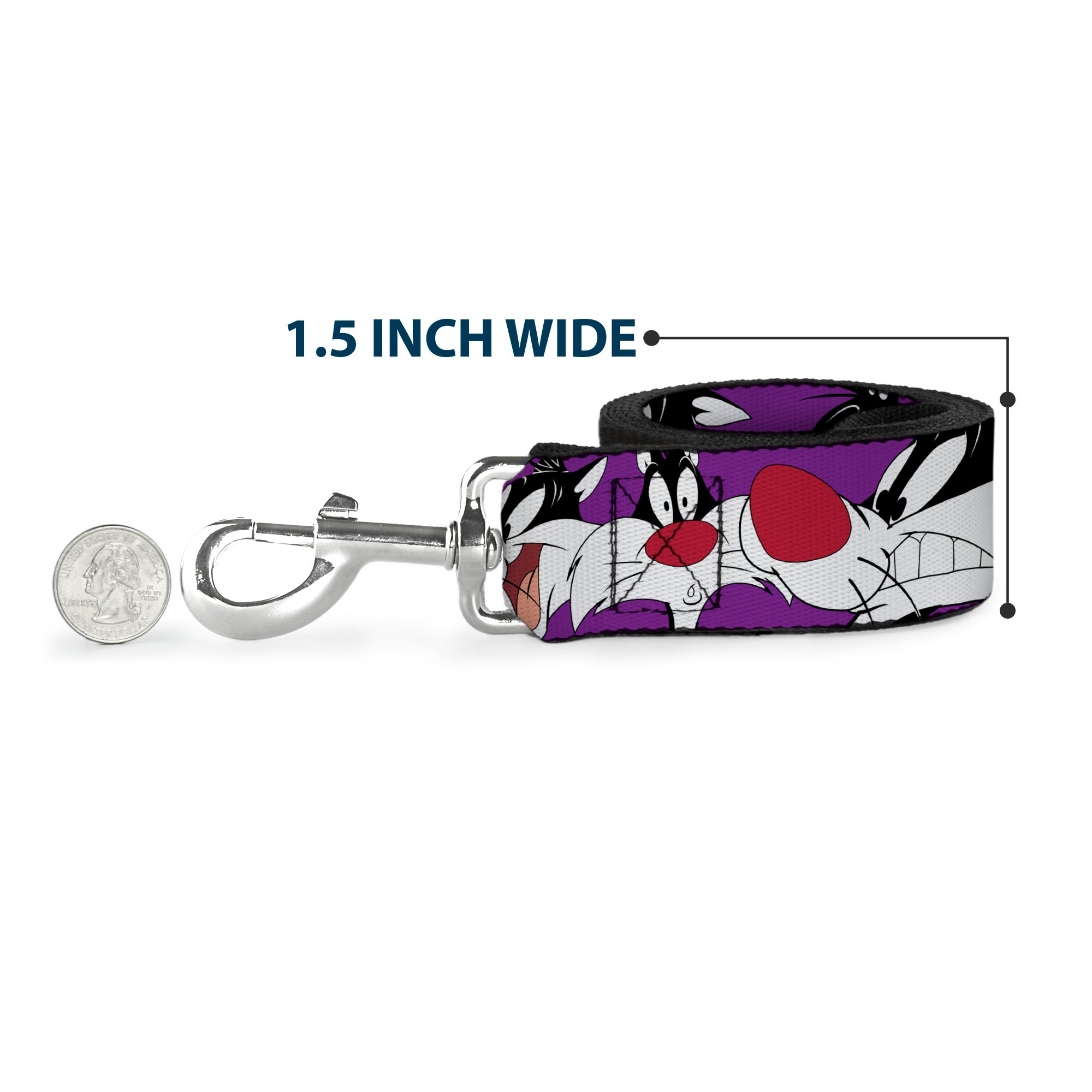 Dog Leash - Sylvester the Cat Expressions Purple Dog Leashes Looney Tunes