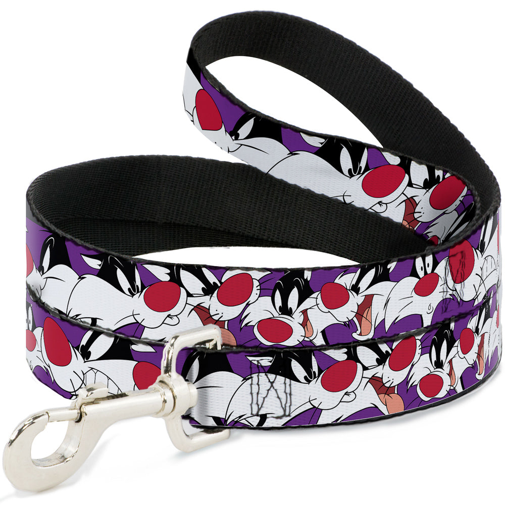 Dog Leash - Sylvester the Cat Expressions Purple Dog Leashes Looney Tunes