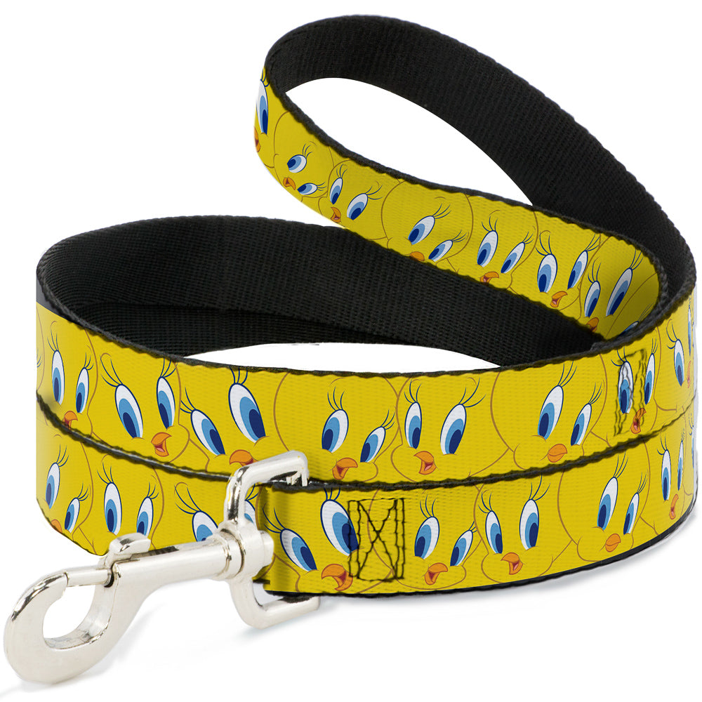 Dog Leash - Tweety Bird Expressions Yellow Dog Leashes Looney Tunes