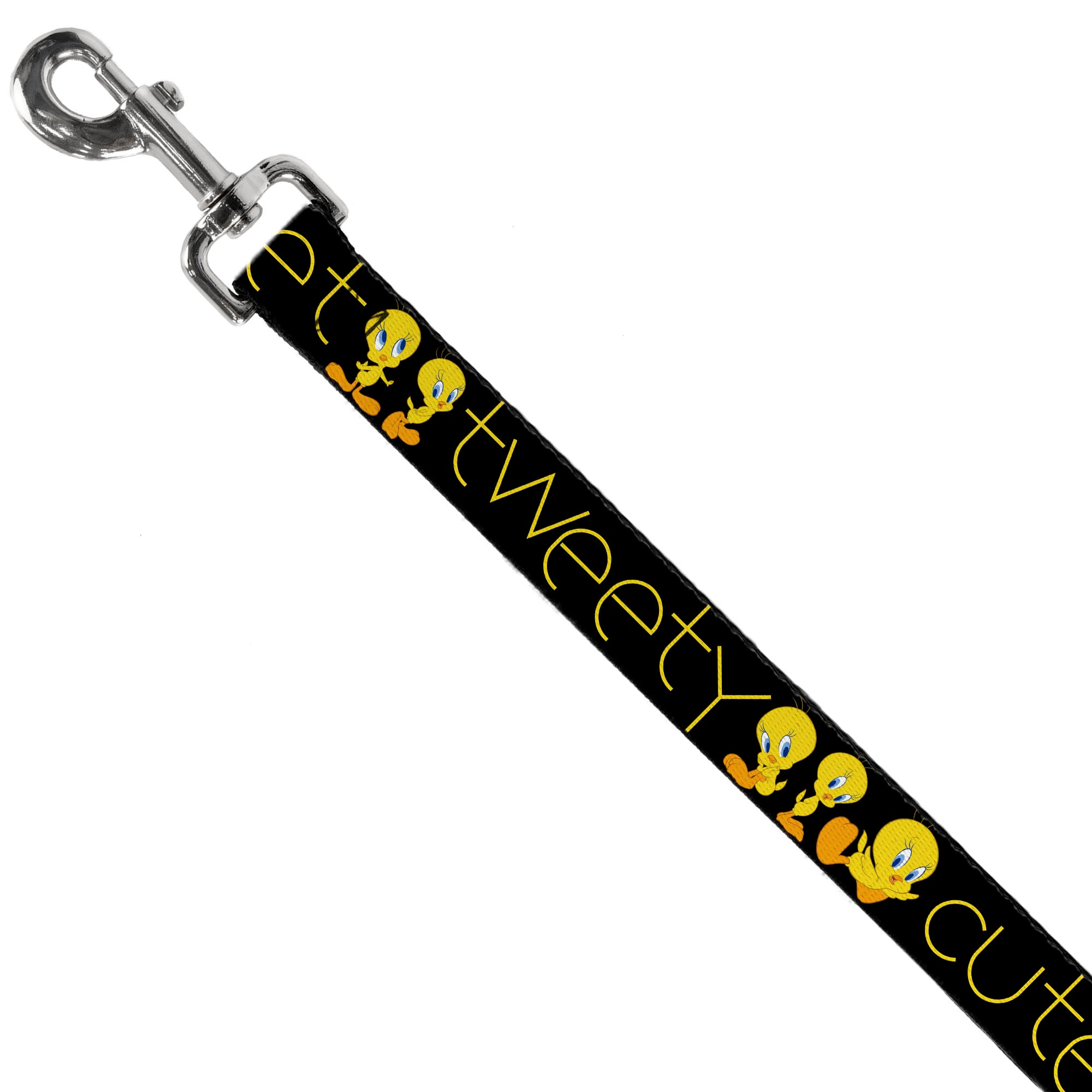 Dog Leash - Tweety Bird Poses CUTE AND SWEET Black/Yellow Dog Leashes Looney Tunes