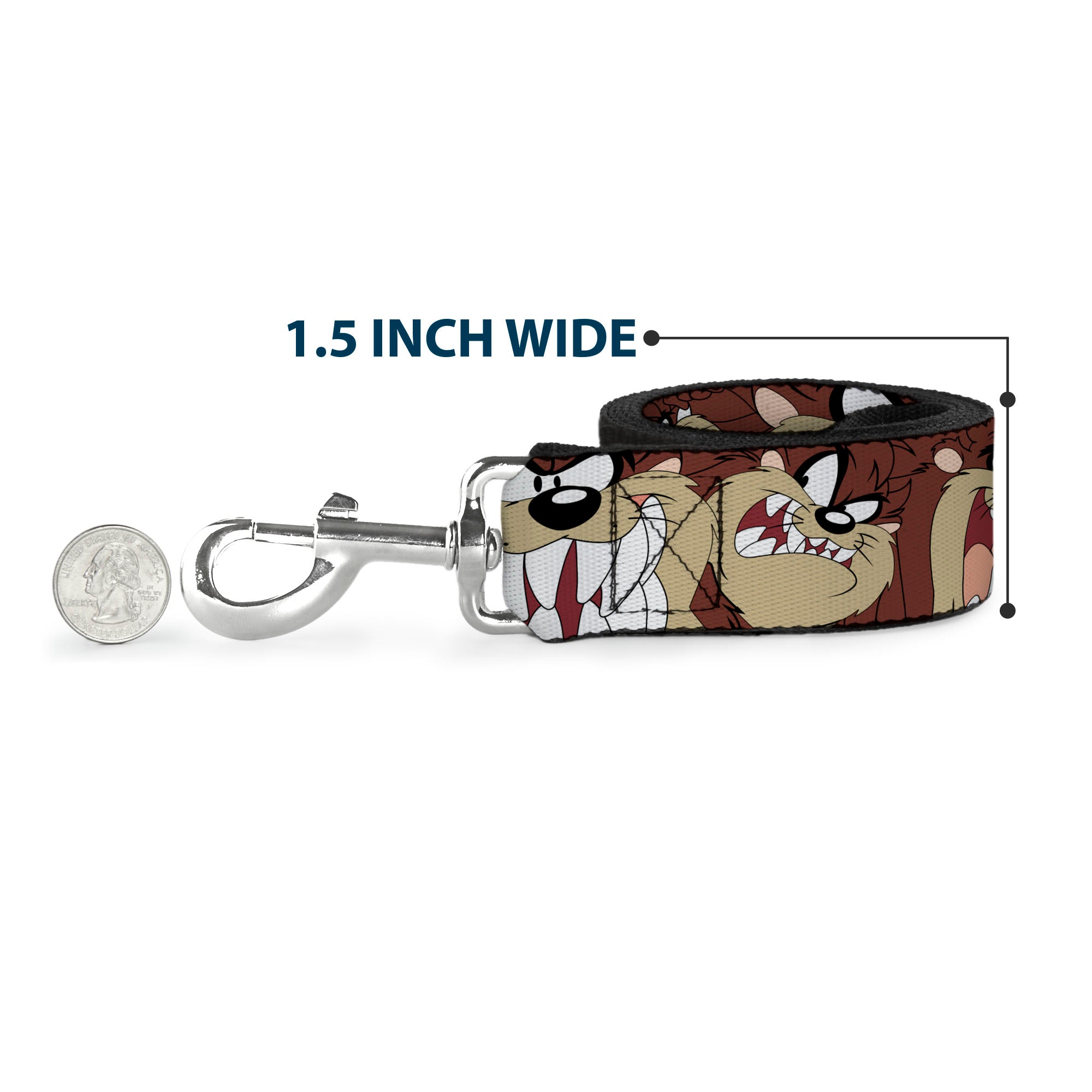 Dog Leash - Tasmanian Devil Expressions Brown Dog Leashes Looney Tunes