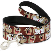 Dog Leash - Tasmanian Devil Expressions Brown Dog Leashes Looney Tunes