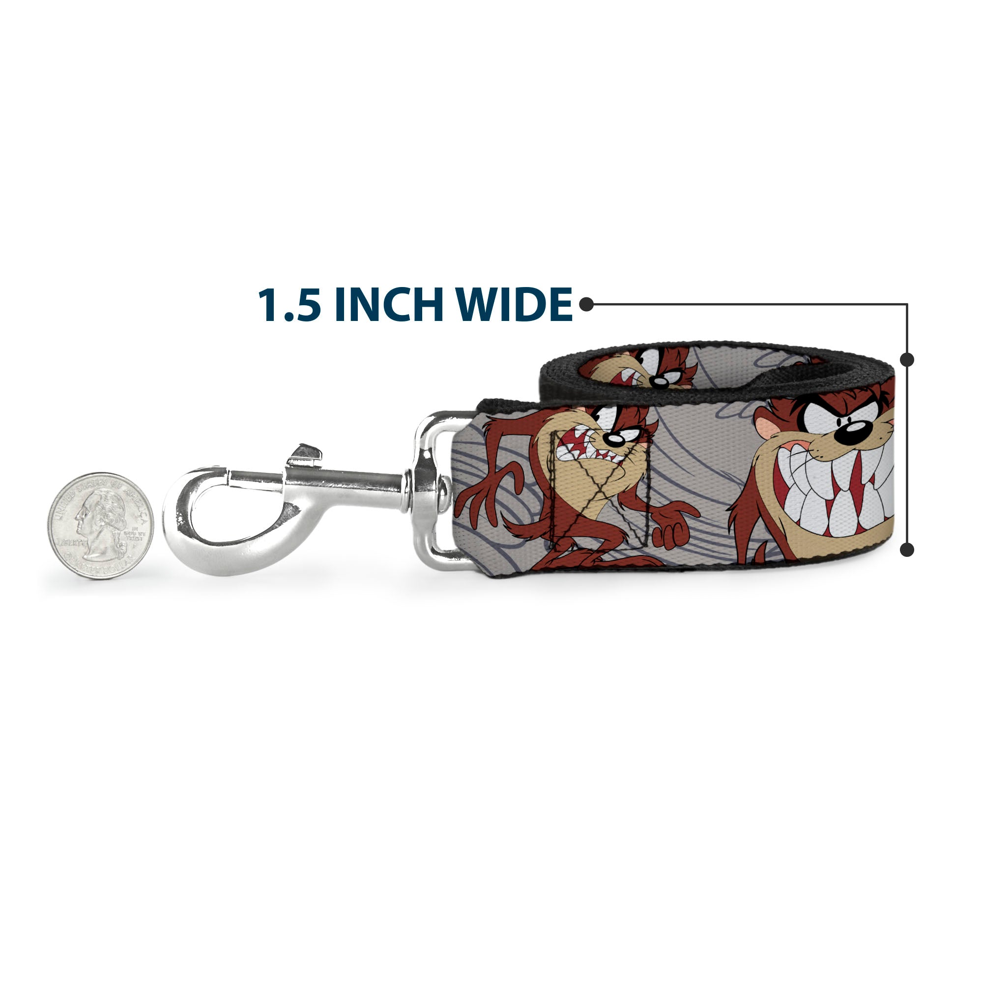 Dog Leash - Tasmanian Devil Expressions Gray Swirl Dog Leashes Looney Tunes
